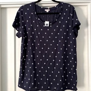 GAP Navy Cotton Stars Pattern Short Sleeve T Shirt Size L NWT